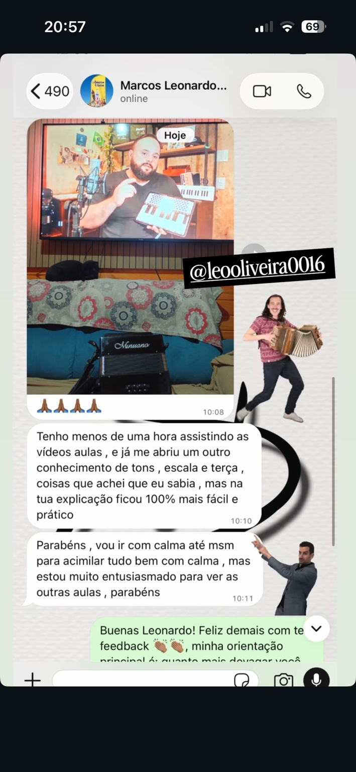 Mensagem de aluno sobre as videoaulas de Saimon Stival